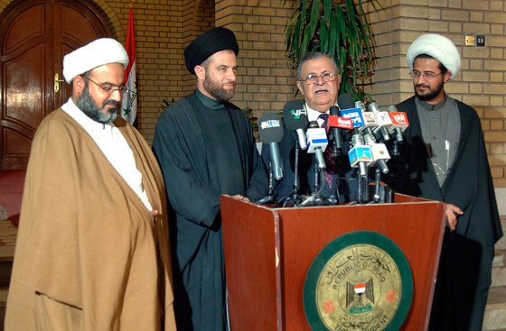 Iraqi President Jalal Talabani, second right, said on Monday he would call the country's new parliament into session for the first time on March 12.