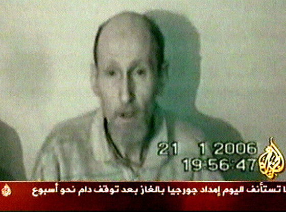 Tom Fox of Clear Brook, Va., is seen in this image aired by Al-Jazeera TV on Jan. 28.