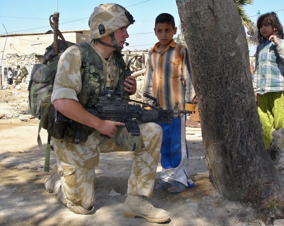 British Soldiers Patrol Basra