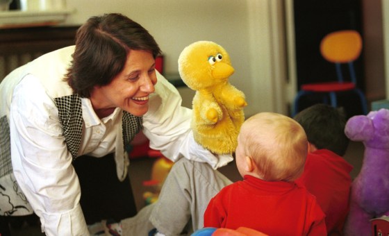 Temple University psychologist Kathy Hirsh-Pasek interacts with infants to figure out how they learn their first words.