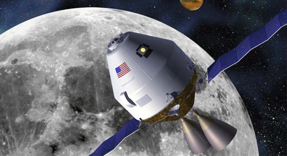 Artwork shows Lockheed Martin's concept for a Crew Exploration Vehicle that could be used for trips to the international space station as well as the moon.
