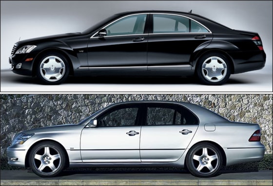 Spot the difference? These images of a Lexus LS, pictured below in its 2006 version, and the Mercedes S-Class (above) show the similarities between these two luxury sedans.