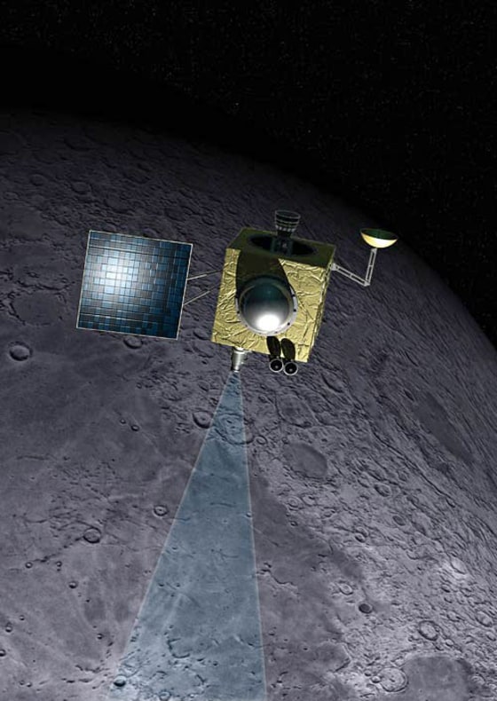 This illustration shows India’s Chandrayaan-1 lunar orbiter, which is headed for a late 2007-2008 launch.