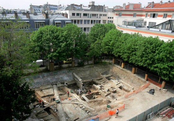 A 2,000-year-old Roman road, recently excavated during construction work on the Pierre and Marie Curie University campus, is located in Paris' Left Bank.
