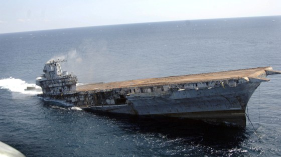The USS Oriskany, a decommissioned aircr