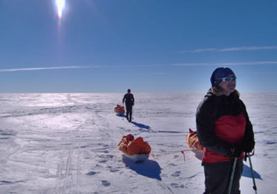 We each pulled a sled weighing 110 pounds, difficult in the powder-dry snow near the Pole. ...