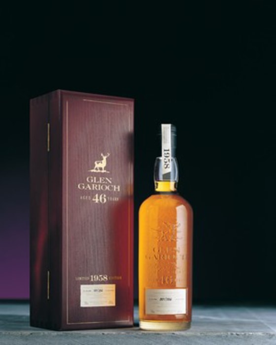 Glen Garioch, 1958, will cost you $2,600—if you can find it. Only 328 bottles were released.