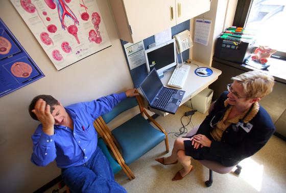 Author and prostate cancer patient Mike Stuckey gets the lowdown on his treatment options from Dr. Ksenija Stefanovic, a urologist at Seattle's Virginia Mason Medical Center.