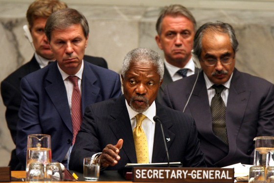 U.N. Secretary-General Kofi Annan said Thursday that Lebanon had become a "hostage" in the Hezbollah-Israeli conflict.