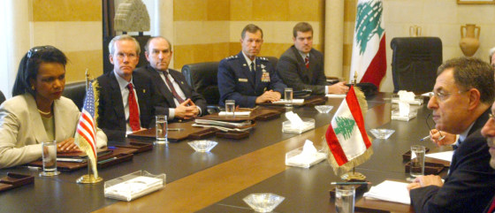 Lebanon's PM Siniora meets with US Secretary of State Rice in Beirut