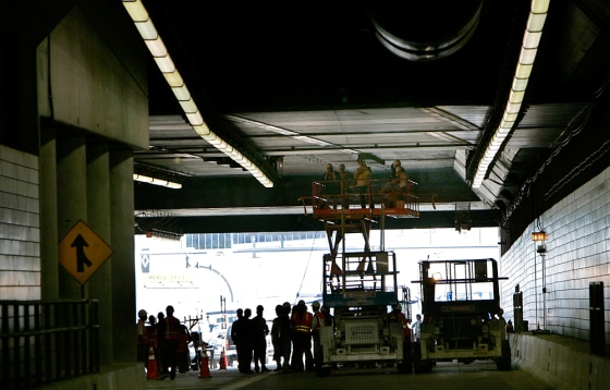 Big Dig tunnels were closed for several days for inspections and repairs after ceiling panels fell, killing 38-year-old Milena Del Valle as she and her husband drove through the tunnel July 10 on their way to the airport. 