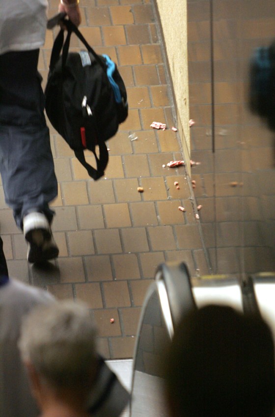 Food litter lies at the foot of an escalator at Hartsfield-Jackson Airport in Atlanta, on June 8. In an effort to minimize scenes like this, the airport is staging a campaign coined 'opening day fresh' as it cleans up and renovates its interior.