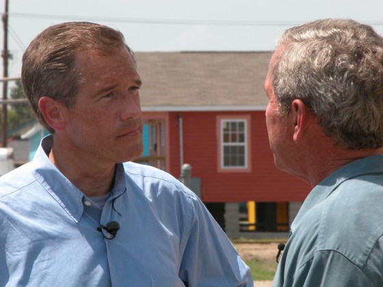 President Bush talks with ‘NBC Nightly News’ anchor Brian Williams on Tuesday in New Orleans.