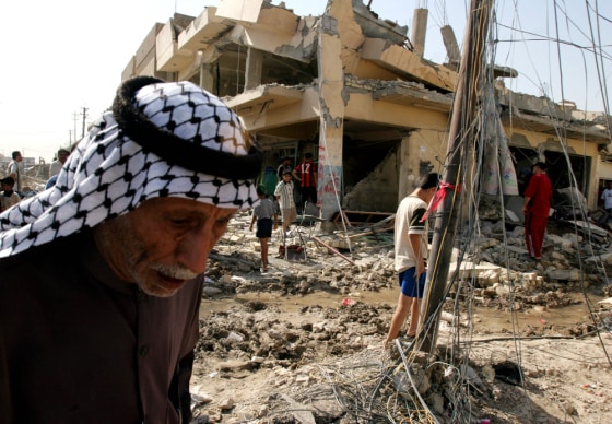 Car bombs and rocket attacks blamed on sectarian violence destroyed this Baghdad neighborhood in mid-August.