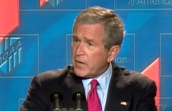President Bush called Osama Bin Laden and his allies "evil men" in a speech Tuesday urging Americans to stay alert for future terrorist attacks.