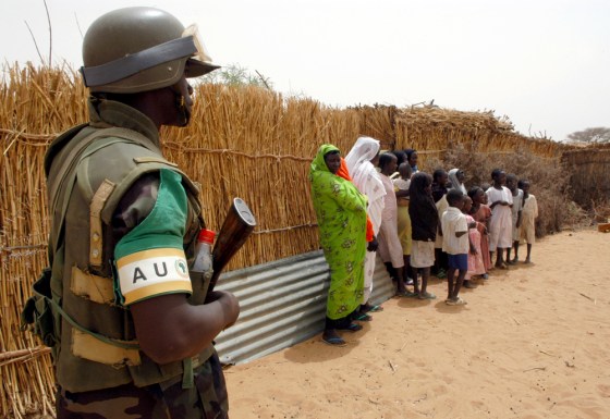 (FILES) An African Union soldier stands