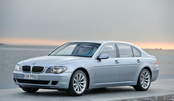 The BMW Hydrogen 7 can travel 125 miles on hydrogen and 300 on gasoline before having to refuel, the German carmaker says.