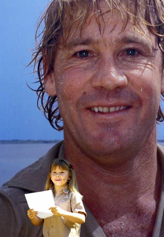 Bindi Irwin, the daughter of the late Steve Irwin, reads a eulogy about her father at his memorial service in Beerwah, Australia, on Wednesday.