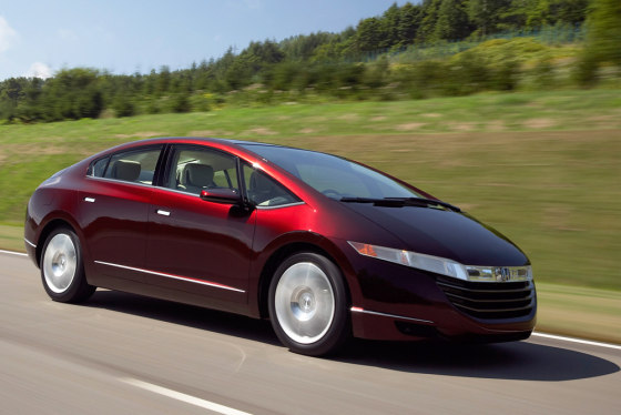 Honda Motor's prototype fuel cell vehicle \"FCX Concept\" is seen in this undated handout image