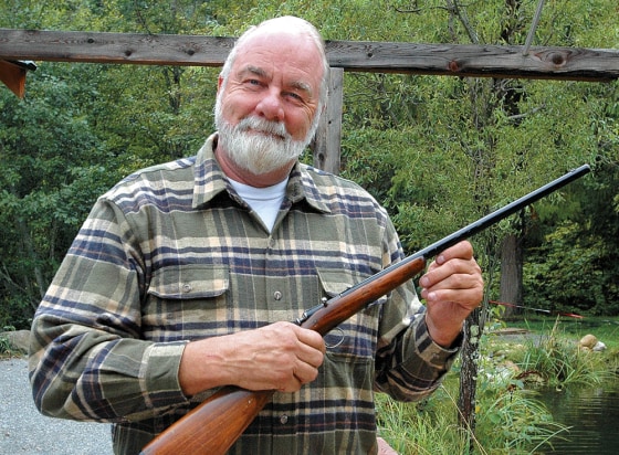 Terry Jackson of Syringa shows off the compact .22-caliber rifle he owned when he was 8 years old but gave up in trade for a washing machine for his grandmother.