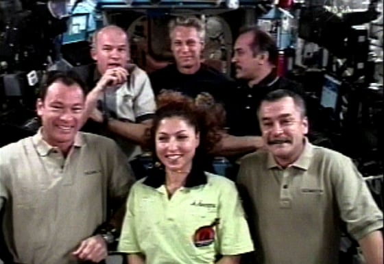 Michael Lopez-Alegria, Anousheh Ansari, Mikhail tyurin, Jeffrey Williams, Thomas Reiter, Pavel Vinogradov