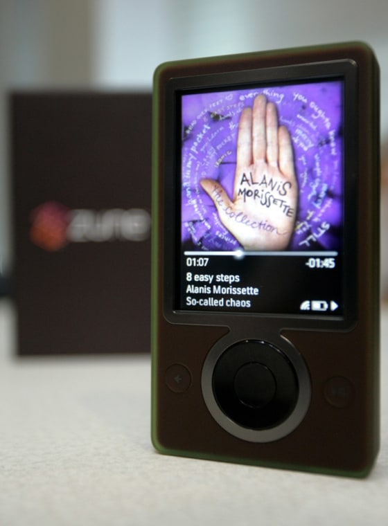Microsoft's Zune media player is shown for the first time to the media in Redmond, Washington