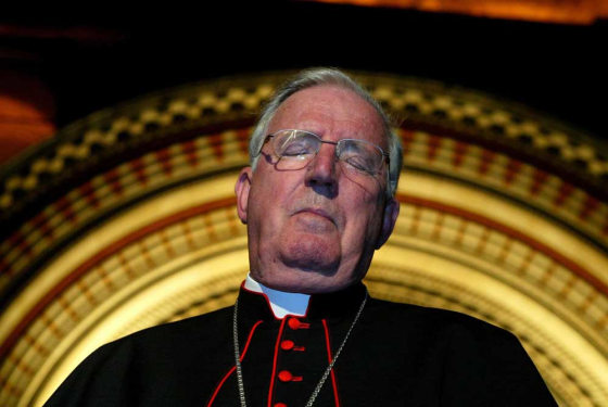 The leader of Britain's Catholics, Cardinal Cormac Murphy O'Connor, seen at Westminster Cathedral in London in April, plans to write to the BBC to protest a program that alleges the Vatican covered-up child sex abuse under a system enforced by Pope Benedict XVI in his previous job.