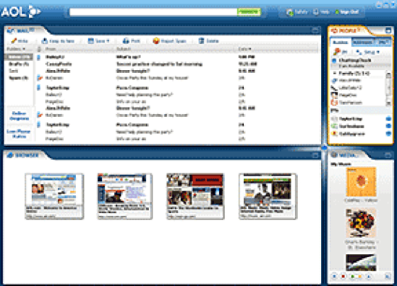 A screenshot of AOL's new OpenRide software