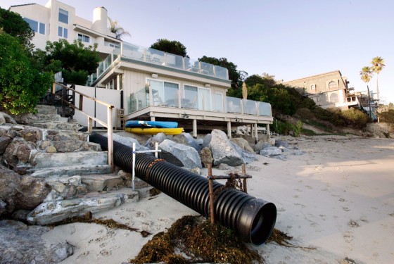 Without a proper sewer system, Malibu, Calif., uses septic tanks and storm drainage pipes like this one.