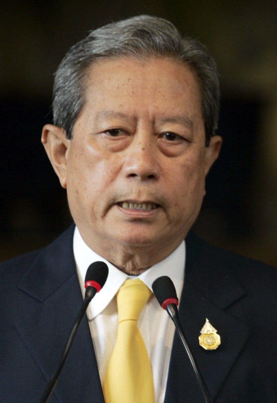 Thailand's Prime Minister Surayud speaks during news conference at Government House in Bangkok