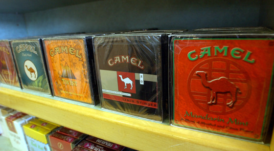 Camel's flavored cigarettes include, from left, Mandarin Mint, Izmar Stinger, Twist and Creamy Mellow Mint. State officials say the manufacturer has agreed to halt sales.