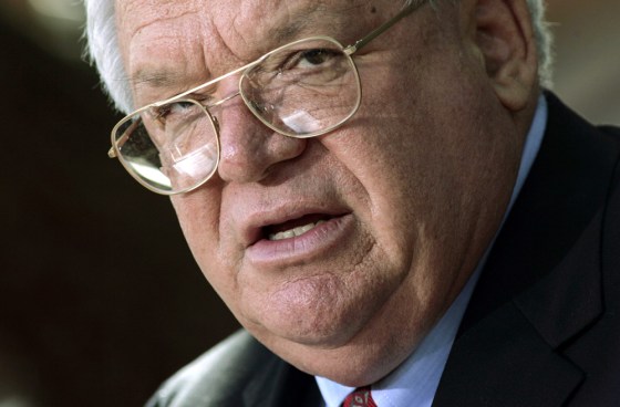 House Speaker Dennis Hastert speaks during a news conference in Batavia Illinois
