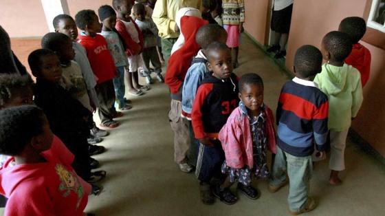 Children play at the Holy Cross childcare facility for orphans and vulnerable children near Emoyeni, KwaZulu Natal province, South Africa, on Thursday. The province has one of the highest concentrations of AIDS orphans in South Africa.