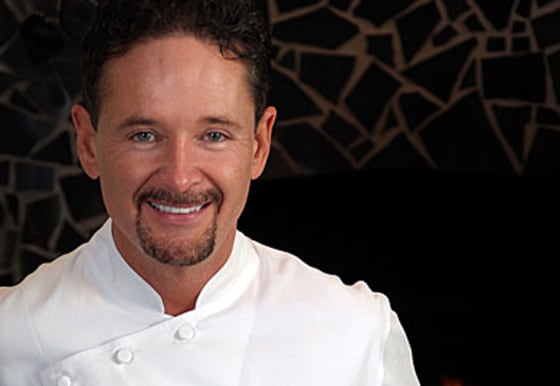 Stephan Pyles' cowboy beef filet served with wild mushroom ragout and red chili onions is served to American Airlines' first-class passengers.