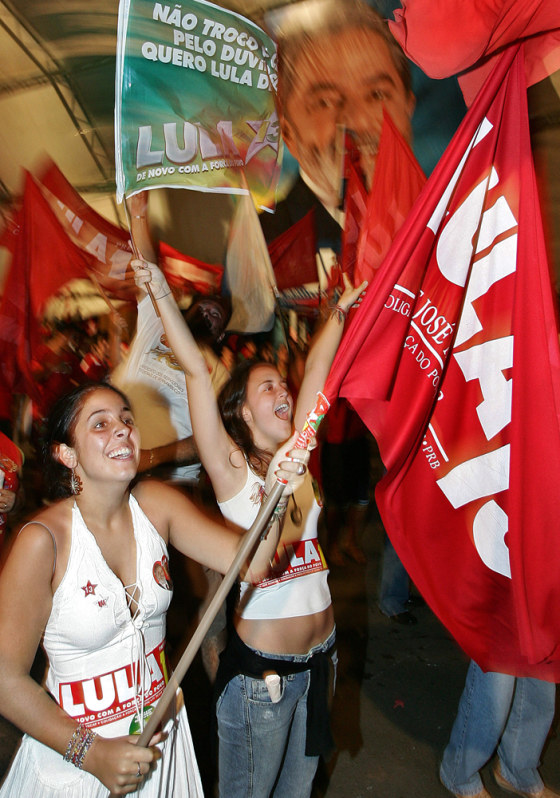 Supporters of Brazil's President Luiz In