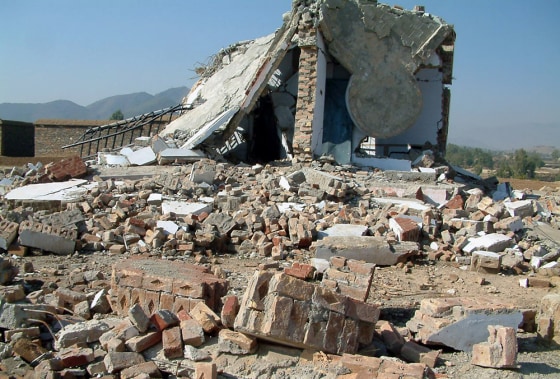 The Pakistani airstrike on a religious school Monday near the Afghan border sent rubble flying over a broad area.