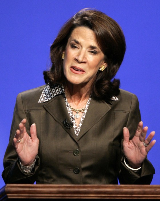 Congresswoman Katherine Harris, Republican candidate for US Senate, debates against US Senator Bill Nelson of Florida at Nova Southeastern University in Davie
