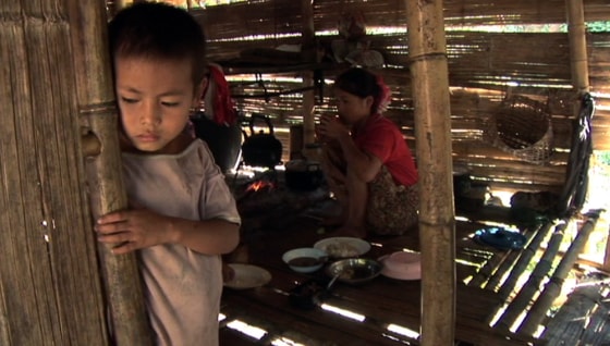 The Hay family fled their village after Burmese soldiers burned it to the ground. They found refuge here at the Ei Tu Ta camp on Burma's eastern border with Thailand. 