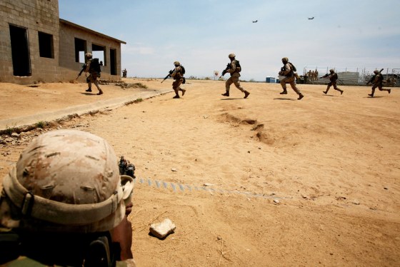 Marines Train Before Deployment To Iraq