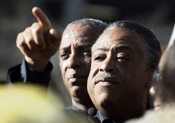 Reverend Al Sharpton speaks about Sean Bell at a rally to support Bell in New York