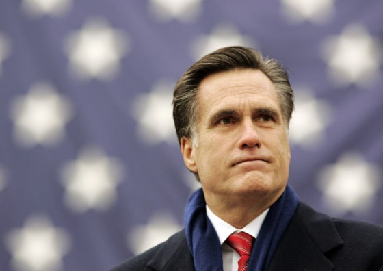 Massachusetts Governor Mitt Romney speaks to opponents of gay marriage at a rally in Boston