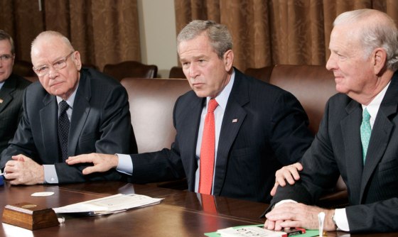 George W. Bush, Steve Hadley, Lee Hamilton, James A. Baker