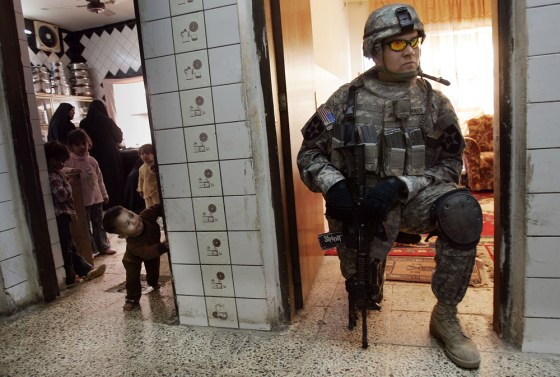 US Army 'Stryker' Forces Search Houses in Baghdad