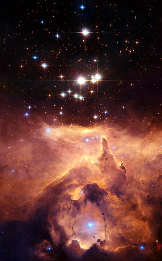 The Pismis 24 star cluster sits within the emission nebula NGC 6357, seen here in an image taken by the Hubble Space Telescope.