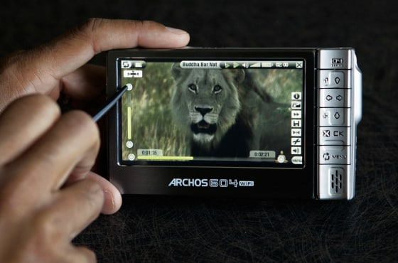 Archos 604-WiFi plays a variety of audio and video formats. With an add-on DVR docking station, the Archos lets you record television shows.