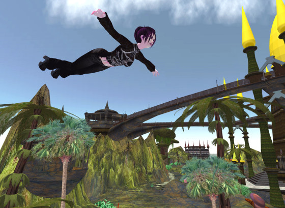 Second Life users create avatars of themselves and move about the virtual world, chatting with others, buying land and building homes. In this online world, flying is a common mode of transportation.