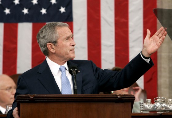 US President George W. Bush delivers the