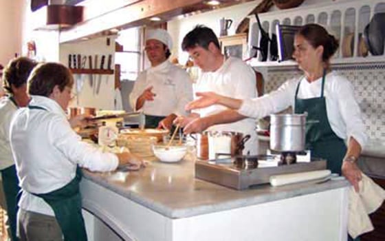 Located in Chianti, Italy, Badia A Colitbuonois an 11th-century abbey which has been converted into a family-run wine resort and cooking school where guests stay in tastefully renovated monastery "cells.”