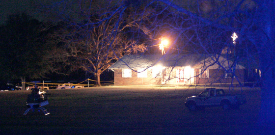 The home of Jackson County Sheriff John McDaniel became a crime scene as his wife, Mellie, a deputy and two suspects were shot and killed on Tuesday in Marianne, Fla.