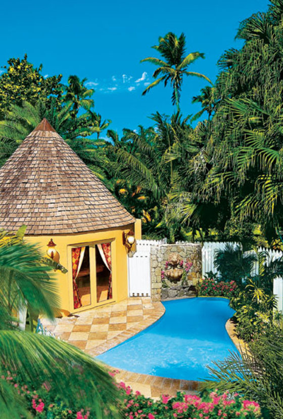 Honeymoon Garden Rondoval suites at Sandals Caribbean Village & Spa all-inclusive resort.
